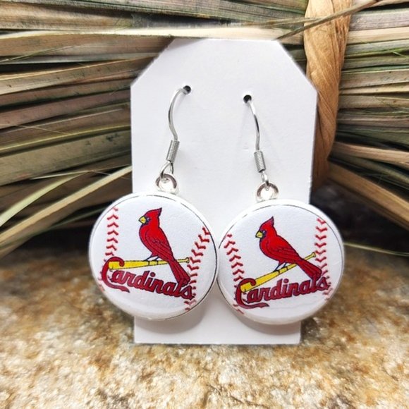 St. Louis Cardinals Earrings Cards MLB Baseball Souvenir Game Day Accessories - Picture 1 of 2